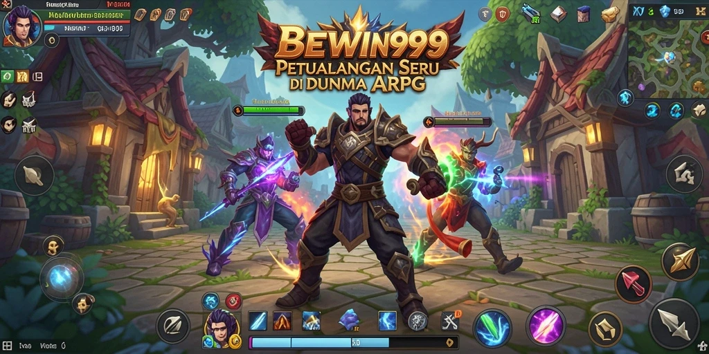 Screenshot menampilkan pertarungan epik dalam BEWIN999 di dunia ARPG.