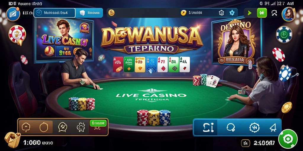 Screenshot dari DEWANUSA menampilkan gameplay Live Casino yang mendebarkan.