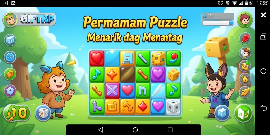 Tampilan gameplay GIFTRP dengan tantangan puzzle yang mendebarkan.
