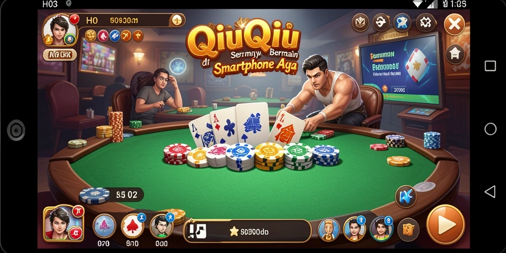 Screenshot utama H03 yang menunjukkan keseruan gameplay QiuQiu.