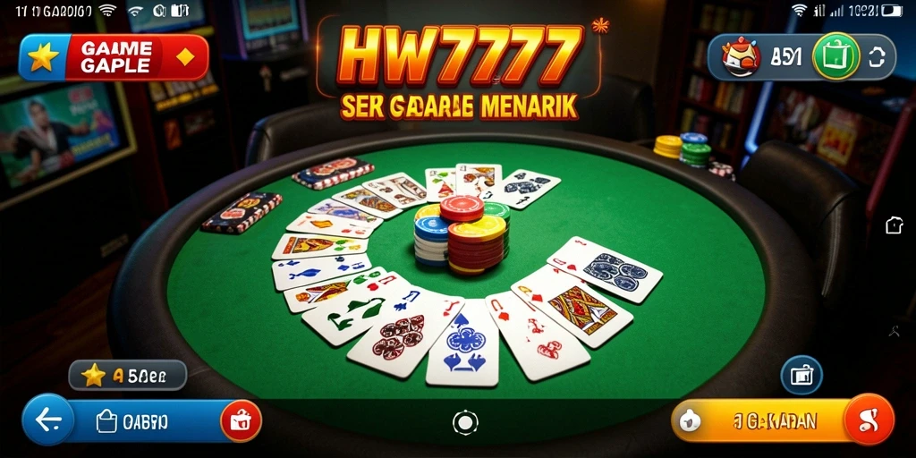 Tampilan seru gameplay Gaple di HW777 dengan teman-teman.