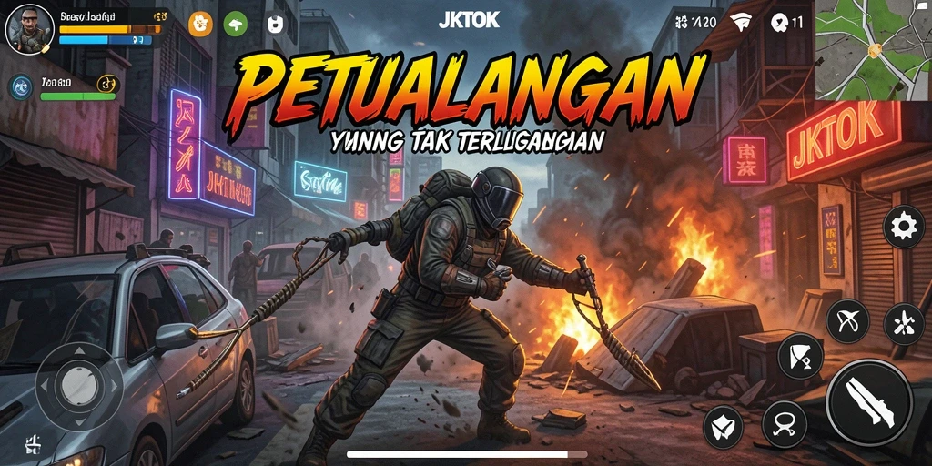 Tampilan mendebarkan dari gameplay petualangan JKTOK.