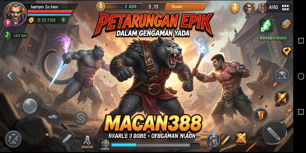 Screenshot aksi pertarungan seru dalam game MACAN388.