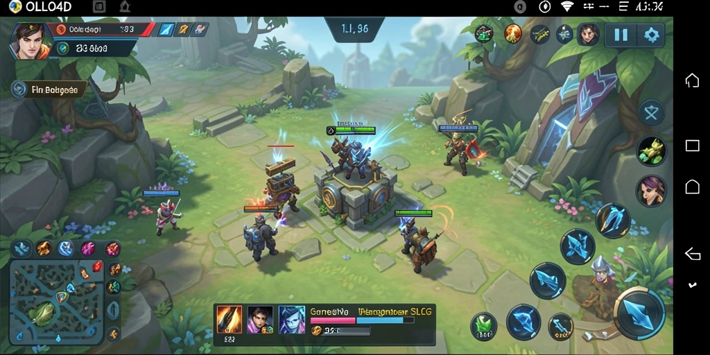 Screenshot utama menunjukkan gameplay seru OLLO4D dengan strategi SLG.