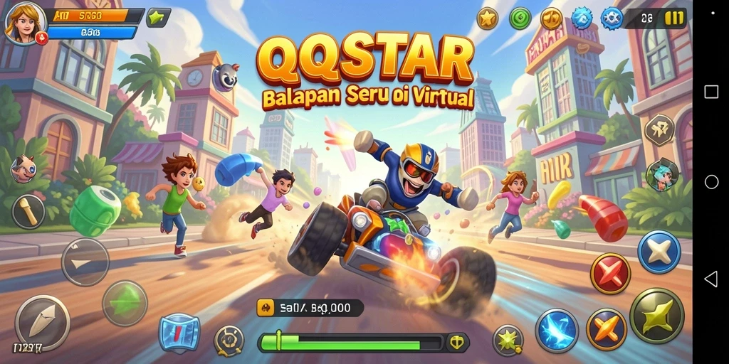 Gameplay seru balapan di QQSTAR dengan grafis menakjubkan.