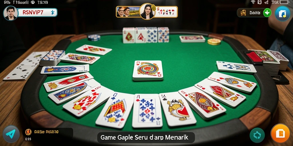 Tampilan gameplay seru RSNVIP7 dalam permainan Gaple.