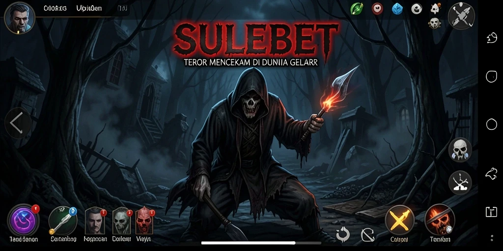 Screenshot gameplay SULEBET menampilkan suasana seram yang mencekam.