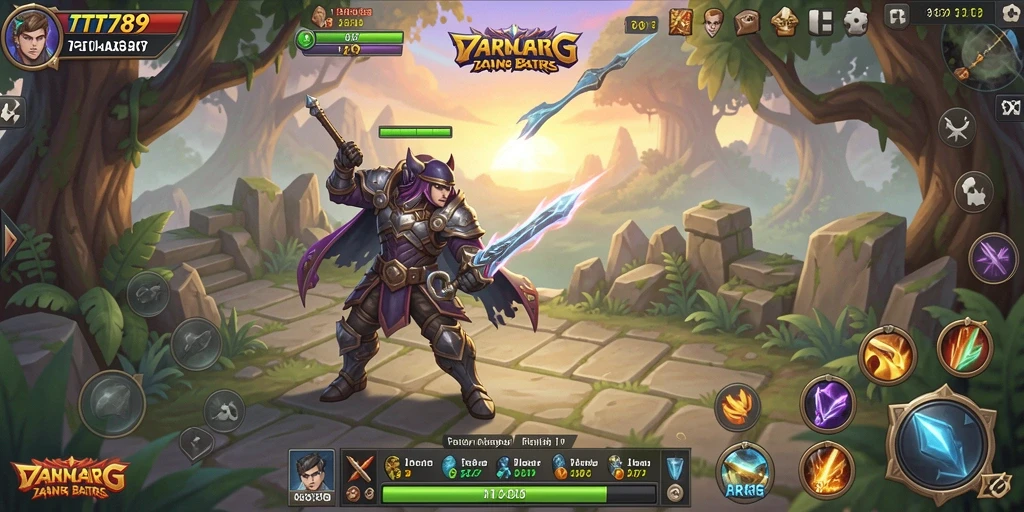 Tangkapan layar utama TT789 menampilkan aksi pertarungan dinamis ARPG.