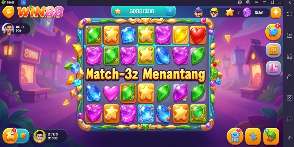 Tampilan gameplay <strong>WIN88</strong> yang penuh warna dan menantang.