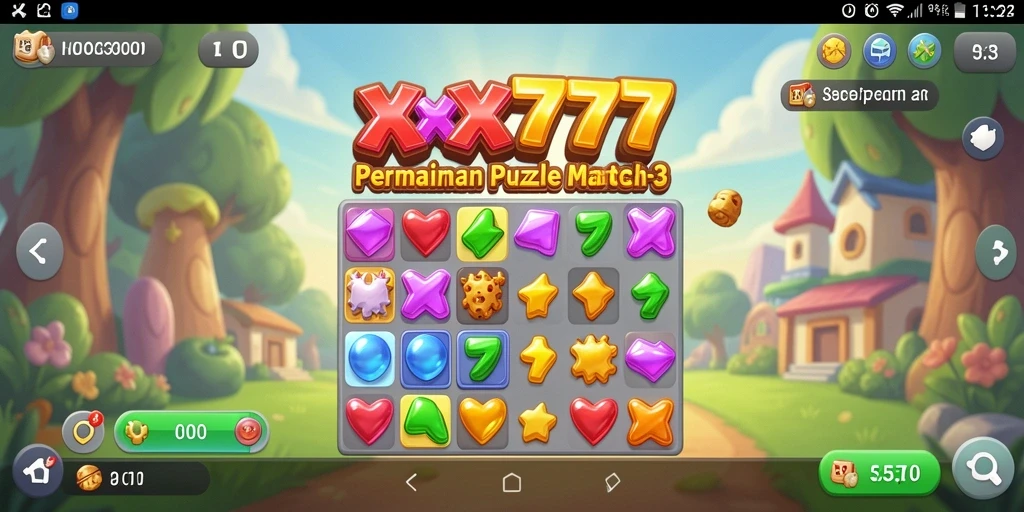 Tampilan menarik gameplay <strong>XXX777</strong> dengan tantangan seru Match-3.